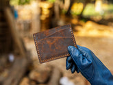 Pull-up Leather Card Holder – Made to Order Minimalist Slim Wallet (Unisex)