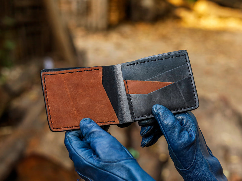 Two-Tone Leather Bifold Wallet – Made to Order Minimalist Wallet for Men