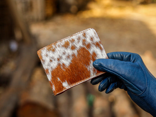 Cowhide Hair-On Leather Wallet – Made to Order Bifold Wallet with Natural Pattern