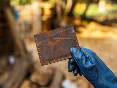 Pull-up Leather Card Holder – Made to Order Minimalist Slim Wallet (Unisex)