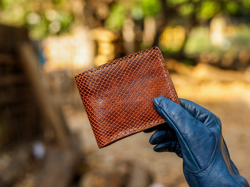 Reptile Pattern Leather Wallet – Made to Order Bifold Wallet