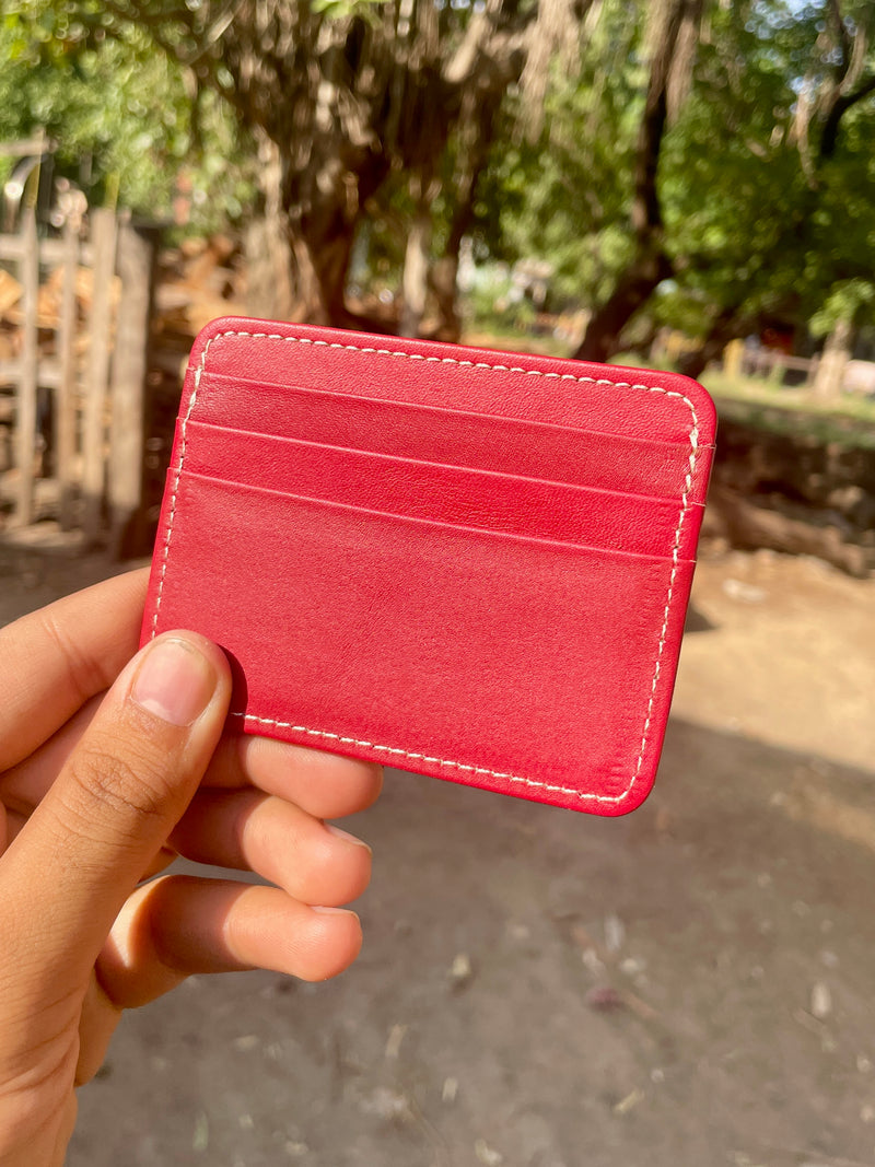 Slim Leather Card Holder | Genuine Cowhide Leather | Everyday Minimalist Wallet