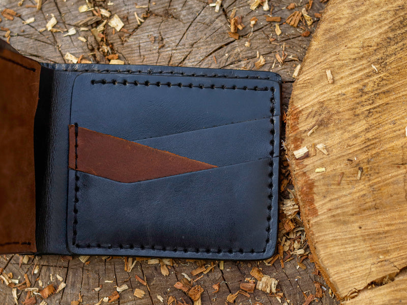 Two-Tone Leather Bifold Wallet – Made to Order Minimalist Wallet for Men