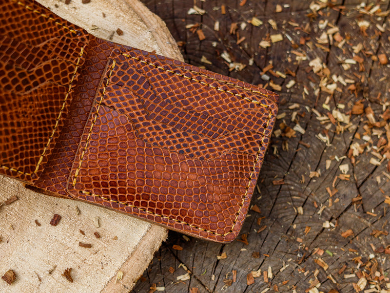 Reptile Pattern Leather Wallet – Made to Order Bifold Wallet