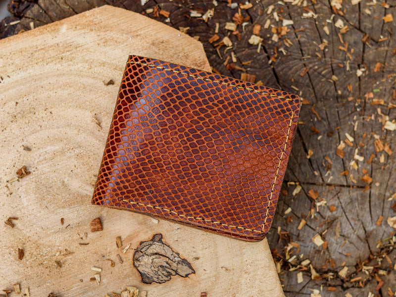 Reptile Pattern Leather Wallet – Made to Order Bifold Wallet