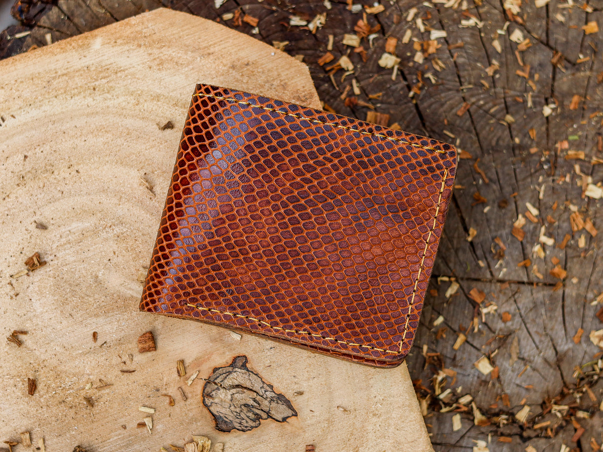 Reptile Pattern Leather Wallet – Made to Order Bifold Wallet