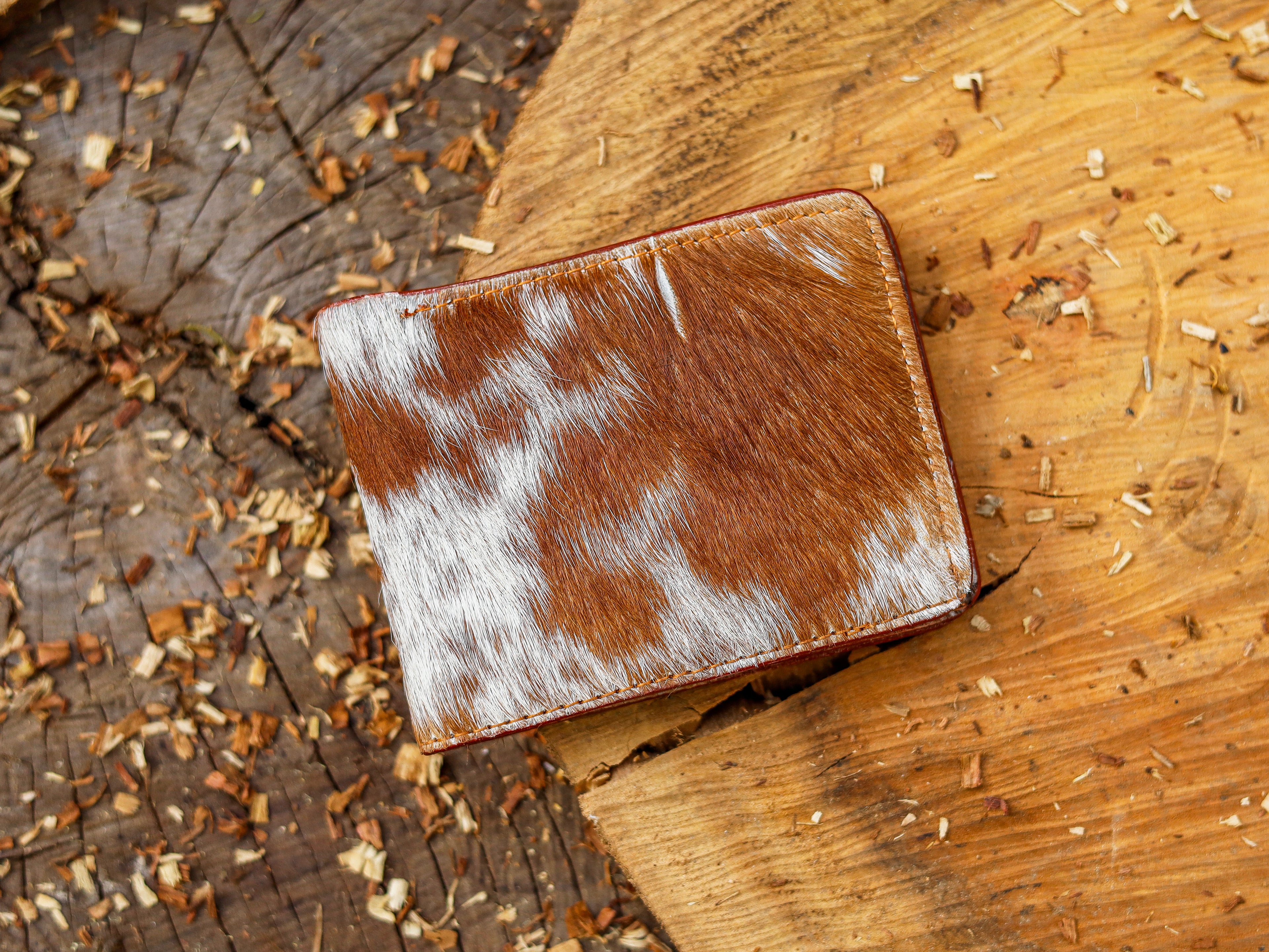 Cowhide Hair-On Leather Wallet – Made to Order Bifold Wallet with Natural Pattern