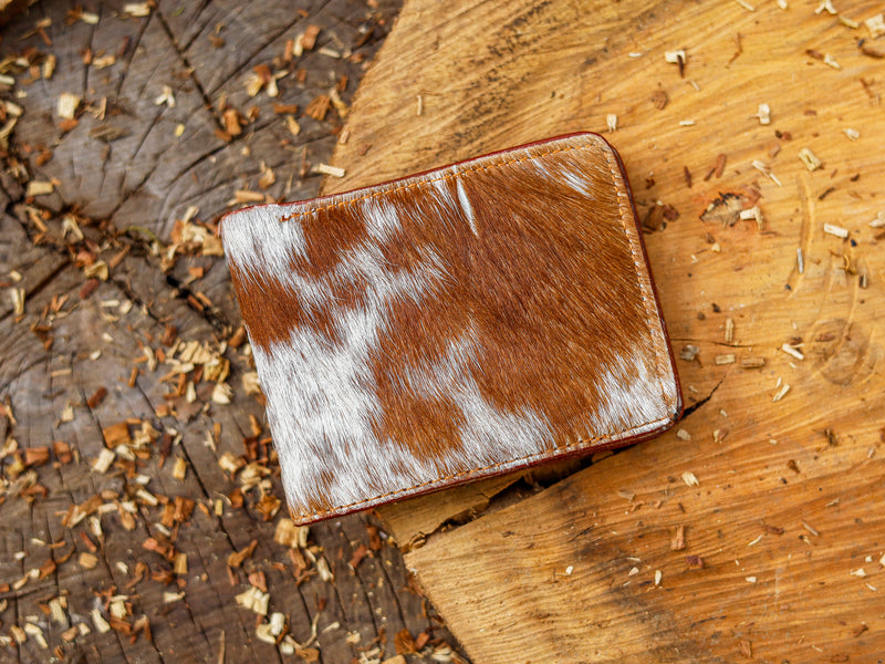 Cowhide Hair-On Leather Wallet – Made to Order Bifold Wallet with Natural Pattern