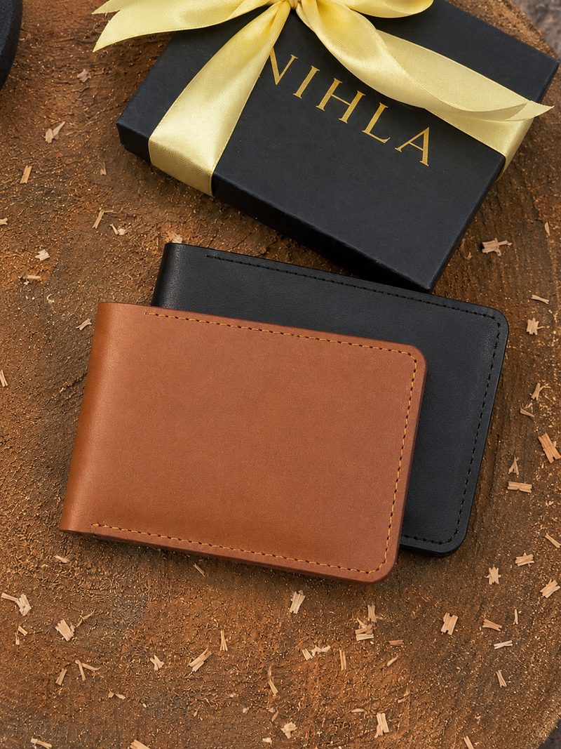 Genuine Cowhide Leather Bifold Wallet | Classic Men’s Wallet | Everyday Leather Wallet
