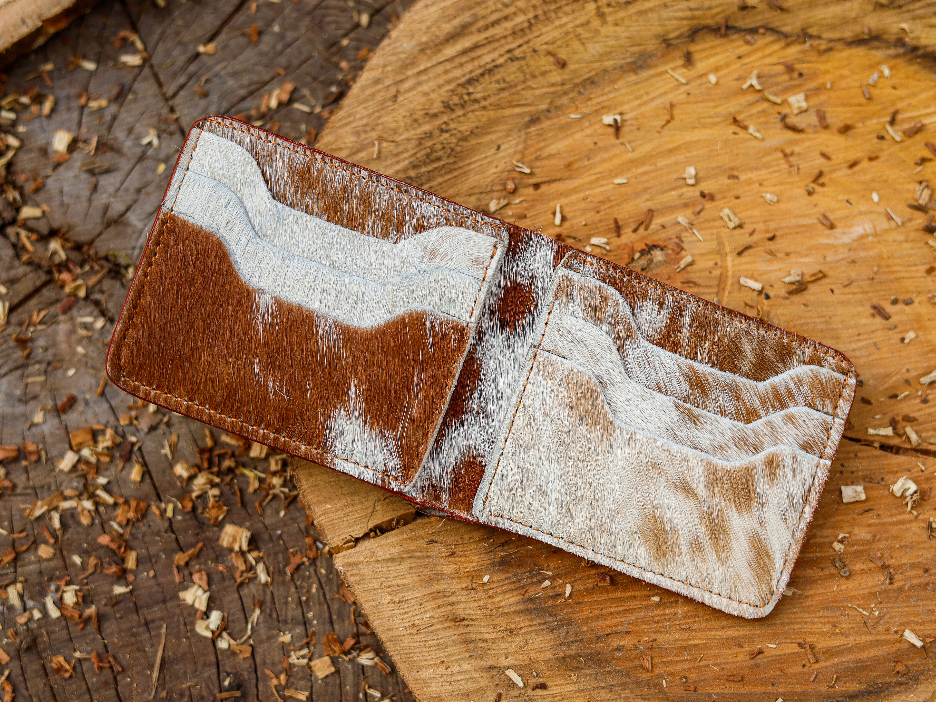Cowhide Hair-On Leather Wallet – Made to Order Bifold Wallet with Natural Pattern